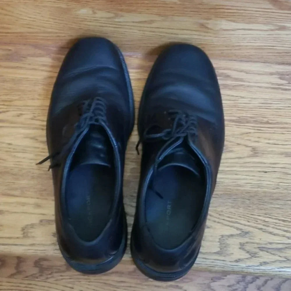 Rockport Oxford 9.5‎ Black Leather Lace Up Business Formal APM20311